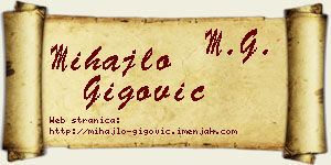 Mihajlo Gigović vizit kartica